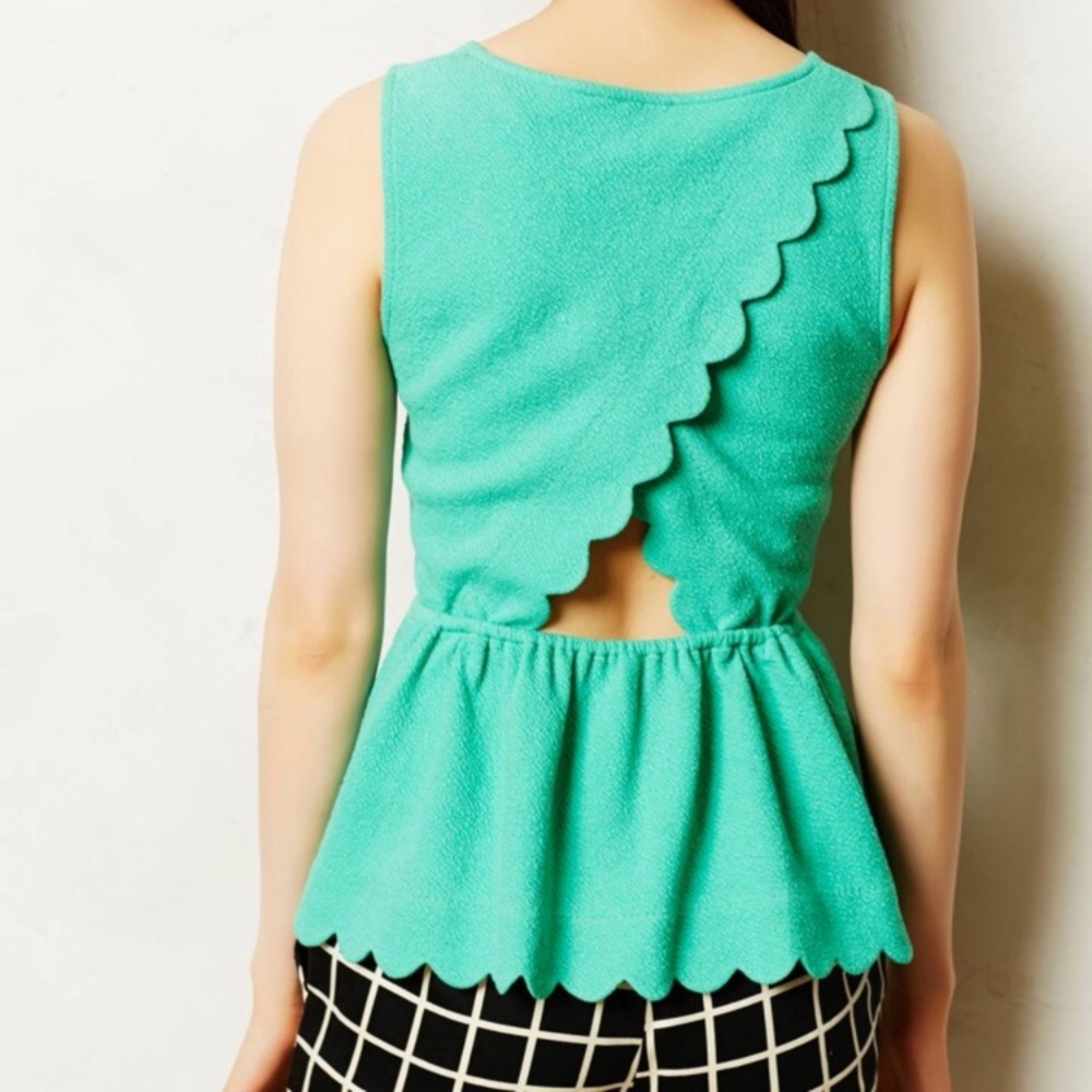 ANTHROPOLOGIE | Scalloped Peplum Top